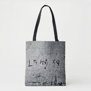 Black and gray concrete surface tote bag