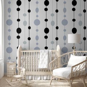 Black and Gray dots on grey  Wallpaper