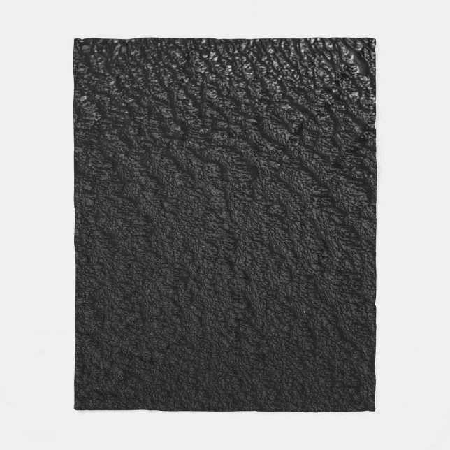 Black and gray floral textile fleece blanket (Front)