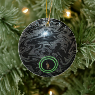 Black And Gray Lawn Bowl, Christmas Tree Ornament