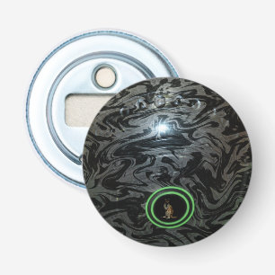 Black And Gray Lawn Bowl, Magnetic Bottle Opener
