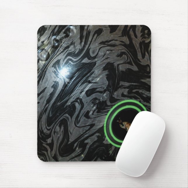 Black And Gray Lawn Bowl, Mousepad (With Mouse)