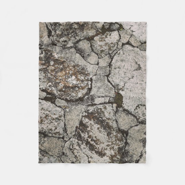 black and gray stone fragment fleece blanket (Front)