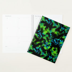 Black and green abstract planner