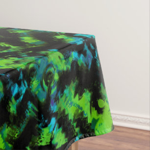 Black and green abstract tablecloth