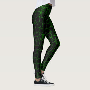 Black and Green Alligator Leggings