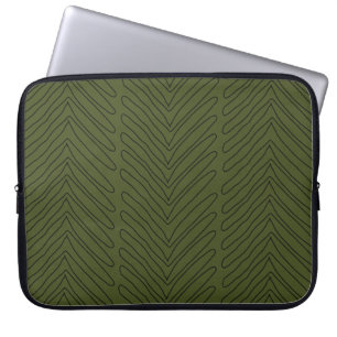 Black and Green Arrow Heads African Print Laptop Sleeve