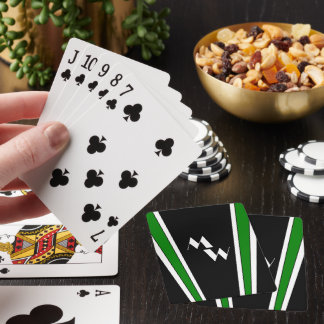 Black And Green Art Deco Design Monogrammed Playing Cards