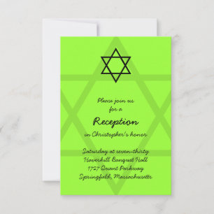 Black and Green Bar Mitzvah Reception Card 2