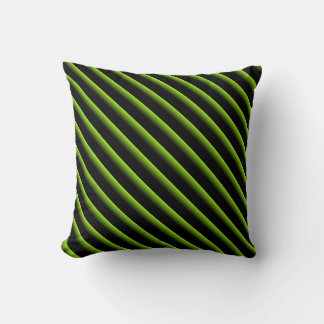 Black and Green Blended Diagonal Stripes Cushion