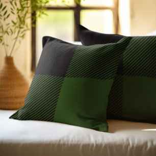 Black and Green Buffalo Plaid Cushion