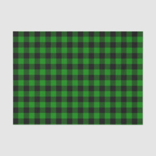 Black and Green Buffalo Plaid Tissue Paper