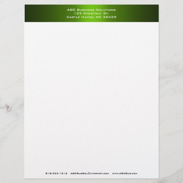 Black and Green Business Letterhead (Front)