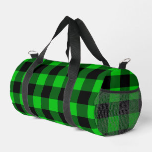 Black and Green Check Duffle Bag