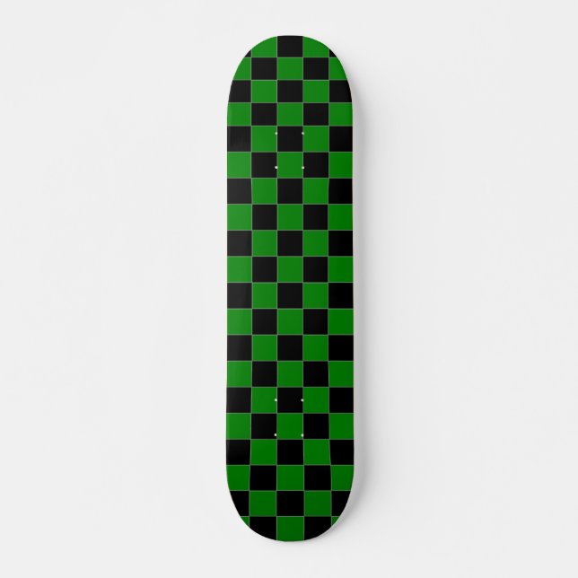 Black and Green Chequered Skateboard (Front)