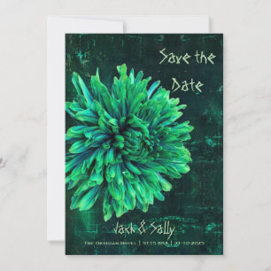 Black and Green Chrysanthemum  Save The Date