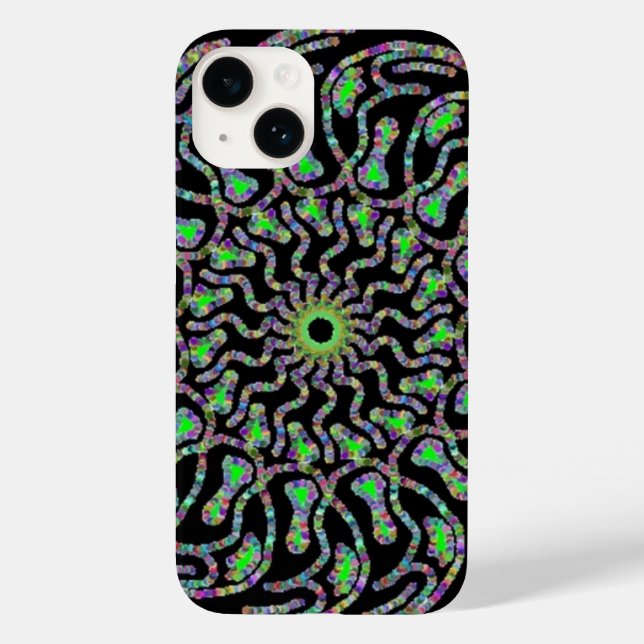 Black and Green Circular Design Case-Mate iPhone Case (Back)