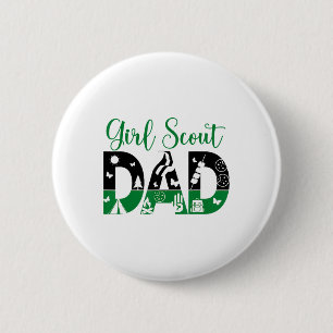 Black And Green Dad Scout For Girls Cookie Camping 6 Cm Round Badge