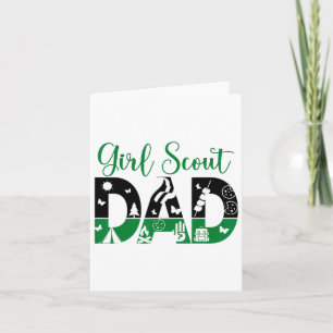 Black And Green Dad Scout For Girls Cookie Camping Card