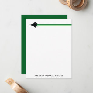 Black and Green F-15 Personal Stationery Card