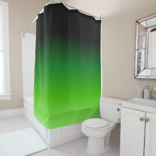 Black and Green Gradient  Shower Curtain