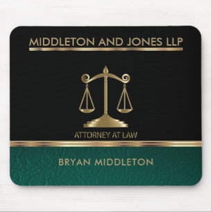 Black and Green Leather Law Firm Designs Mouse Mat