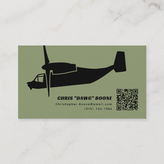Black and Green Modern Osprey Business Card (Front)