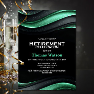 Black and Green Retirement Party Invitation