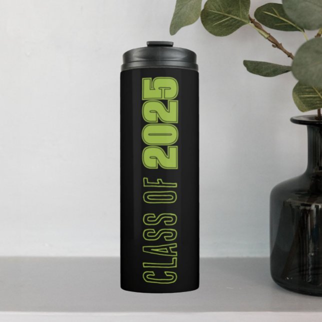 Black and Green School Colours Class Year Thermal Tumbler (In Situ)