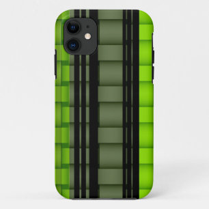 Black and green stripes retro graphic design 2 iPhone 11 case