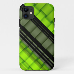 Black and green stripes retro graphic design iPhone 11 case