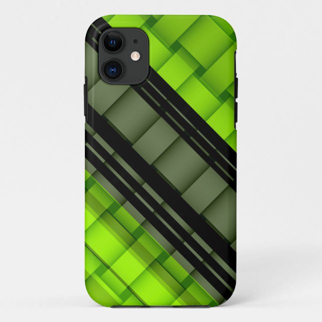 Black and green stripes retro graphic design Case-Mate iPhone case (Back)