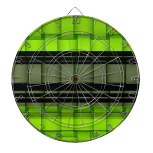 Black and green stripes wicker art graphic design dartboard