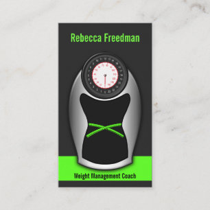 Black and Green Weight Loss Coach Bathroom Scales Business Card