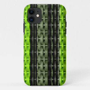 Black and green wicker retro graphic design iPhone 11 case