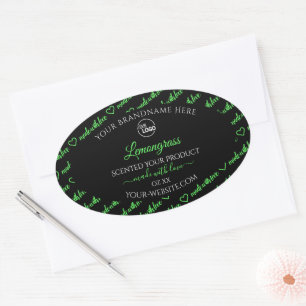 Black and Green Word Cloud Product Labels Add Logo