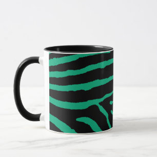 Black and Green Zebra Print Mug