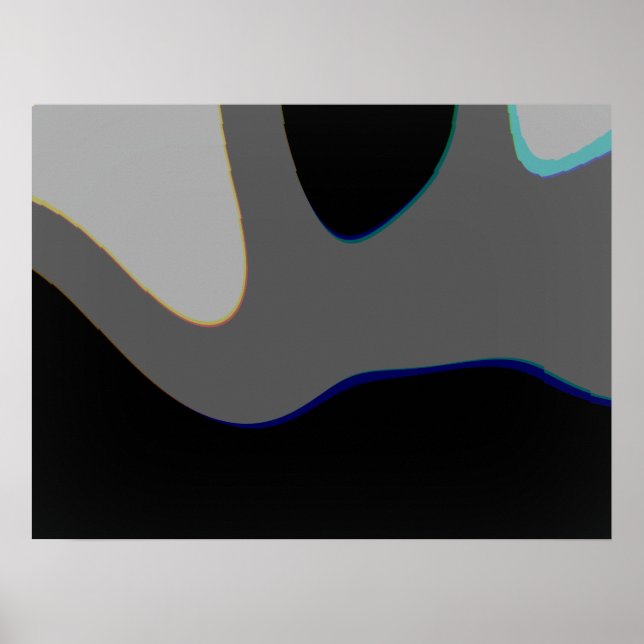 Black And Grey Abstract Art 306 Poster (Front)