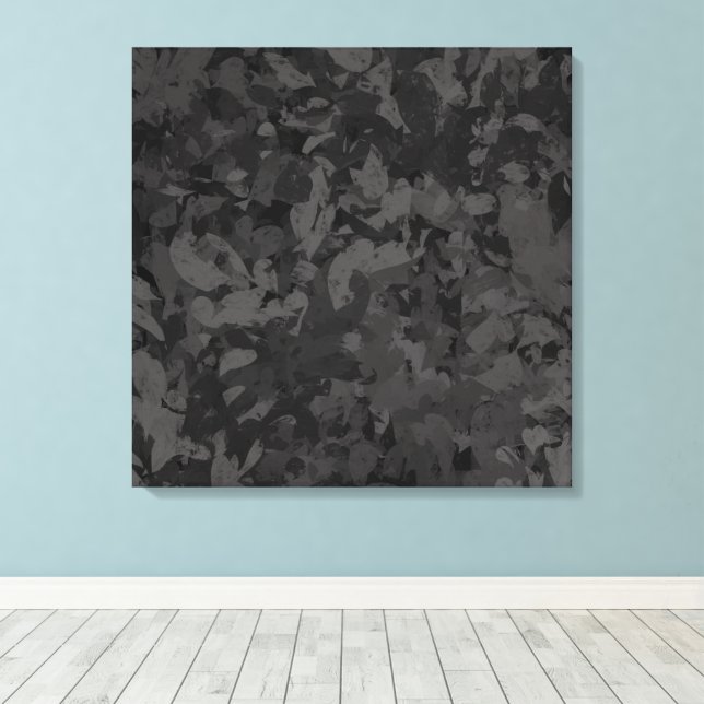 Black And Grey Abstract Graphic Art Design Canvas Print (Insitu(Wood Floor))