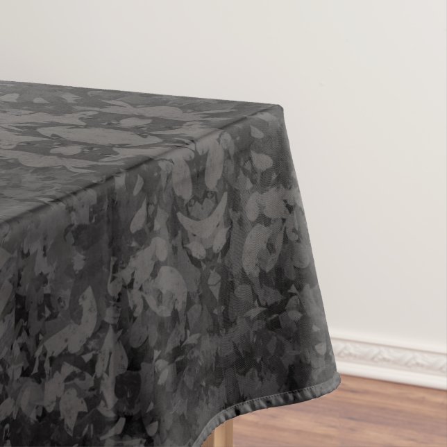 Black And Grey Abstract Graphic Art Design Tablecloth (In Situ)