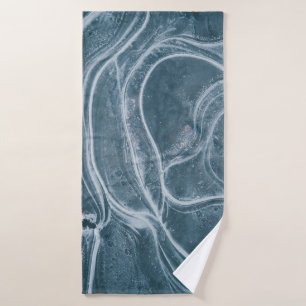 Black and grey abstract painting bath towel