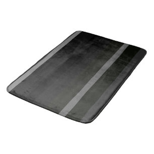 Black and Grey Abstract Stripes Bath Mat