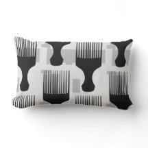 Black and grey afro comb Throw Pillow