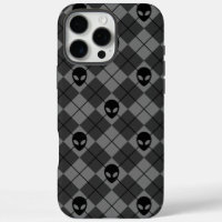 Black and Grey Alien Argyle Pattern
