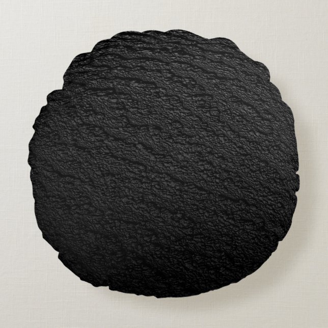 Black and grey area rug round cushion (Front)