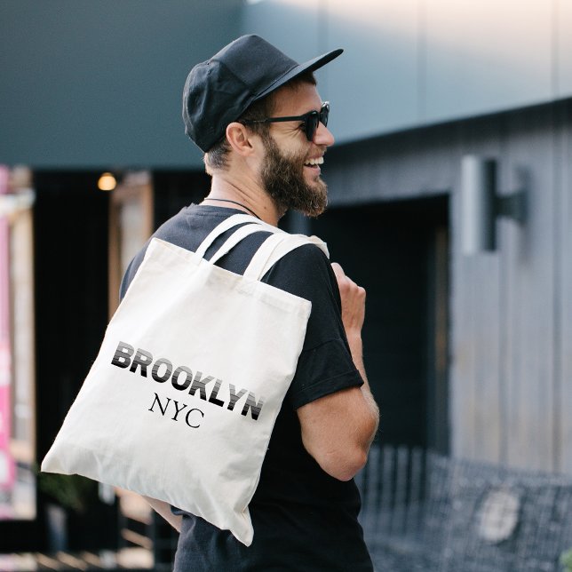 Black and Grey Brooklyn New York Neighbourhoods Tote Bag (Creator Uploaded)