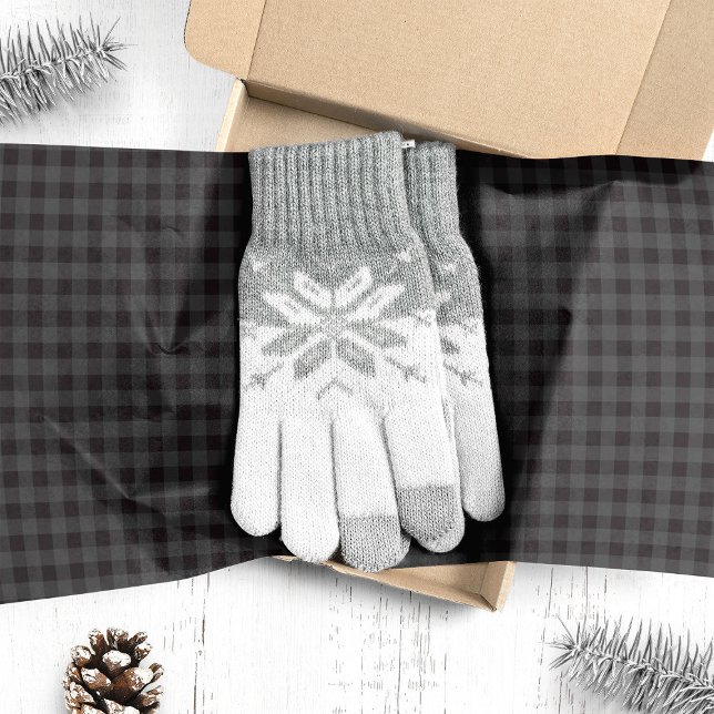 Black and Grey Buffalo Plaid Christmas Tissue Paper (Creator Uploaded)