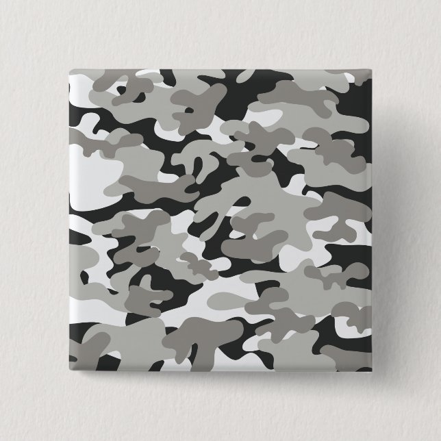 Black and Grey Camo 15 Cm Square Badge (Front)