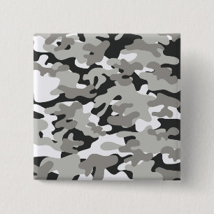 Black and Grey Camo 15 Cm Square Badge