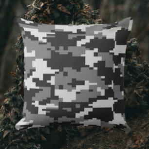Black and Grey Camo Cushion